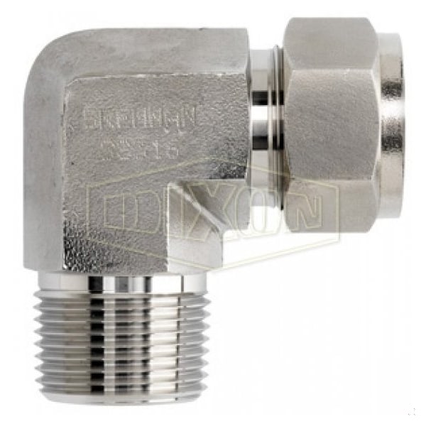 The Right Connection Instrumentation Elbow, 1/4 in x 1/8-27, Tube x MNPT, 316 SS, Domestic